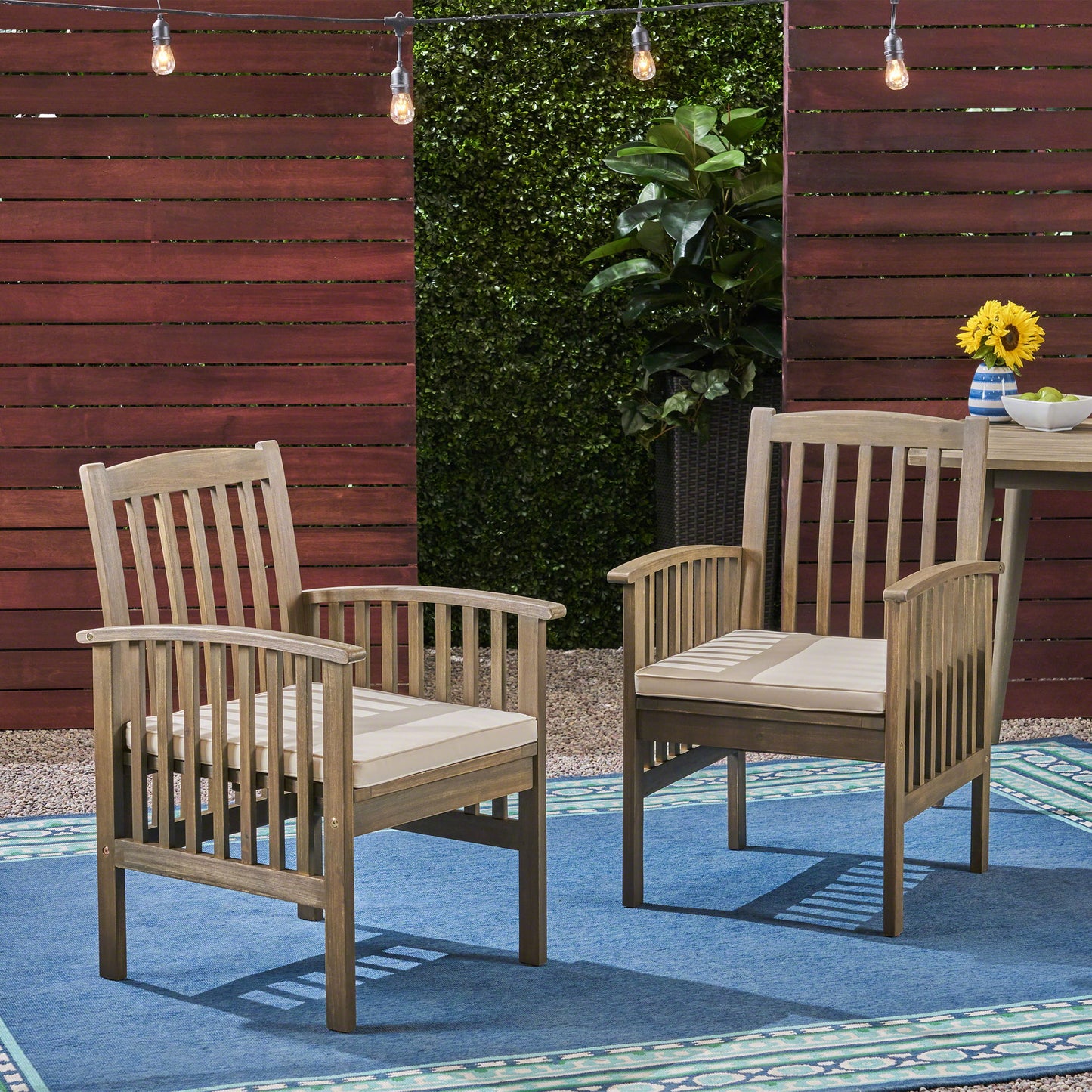 Casa - Acacia Dining Chair Set With Cushions,
