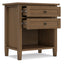 Warm Shaker - Bedside Table With 2 Drawers - Brown