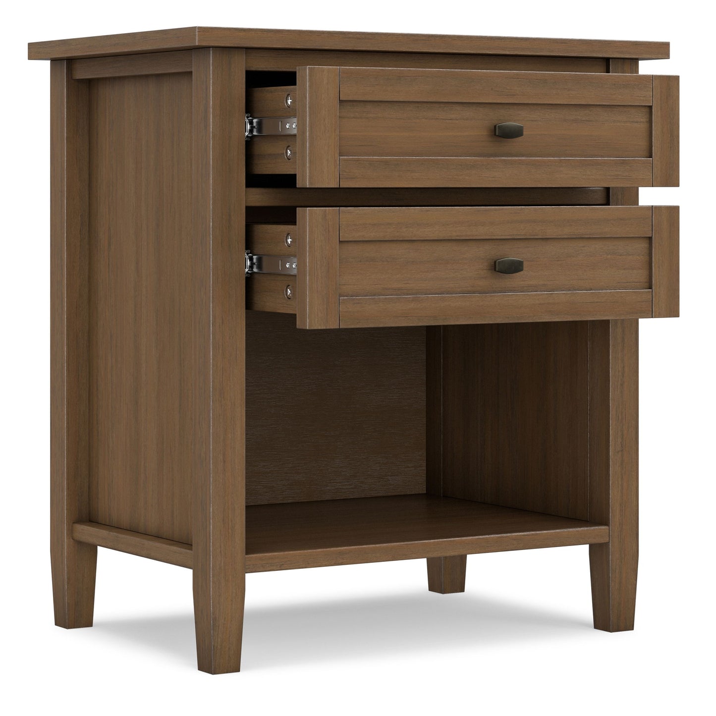 Warm Shaker - Bedside Table With 2 Drawers - Brown