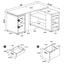Tona - L-Shape Computer Desk With 3 Drawers And 5 Shelves