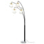 Marcos - Hanging Crystal Arc Tree Floor Lamp With Sculptural Frame - Black