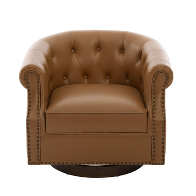 360° Swivel Accent Chair With Curved Back