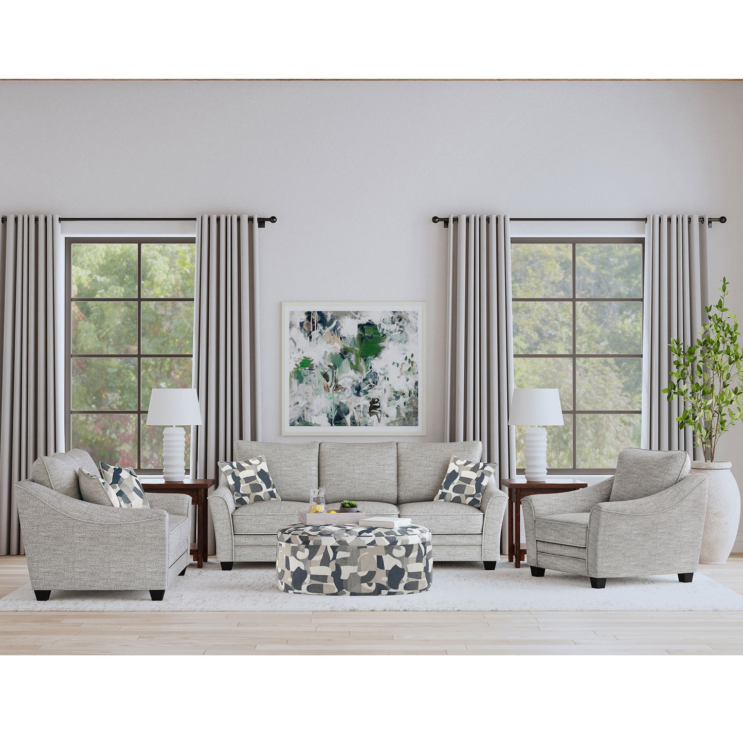 Mingle ] Upholstered Sofa - Light Gray