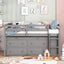 Loft Bed With Retractable Writing Desk And 4 Drawers, With Lateral Portable Desk And Shelves