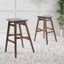 Mid Century Modern Bar Stool Set With Upholstered Seating