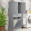 Modern Bathroom Storage Cabinet With Two Laundry Baskets, One Drawer, Adjustable Shelf