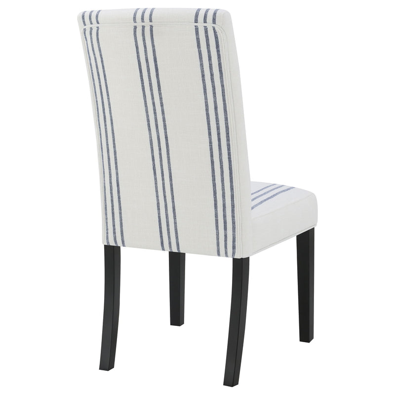 Draper - Upholstered Dining Chair (Set of 2) With Vertical Stripes - Beige