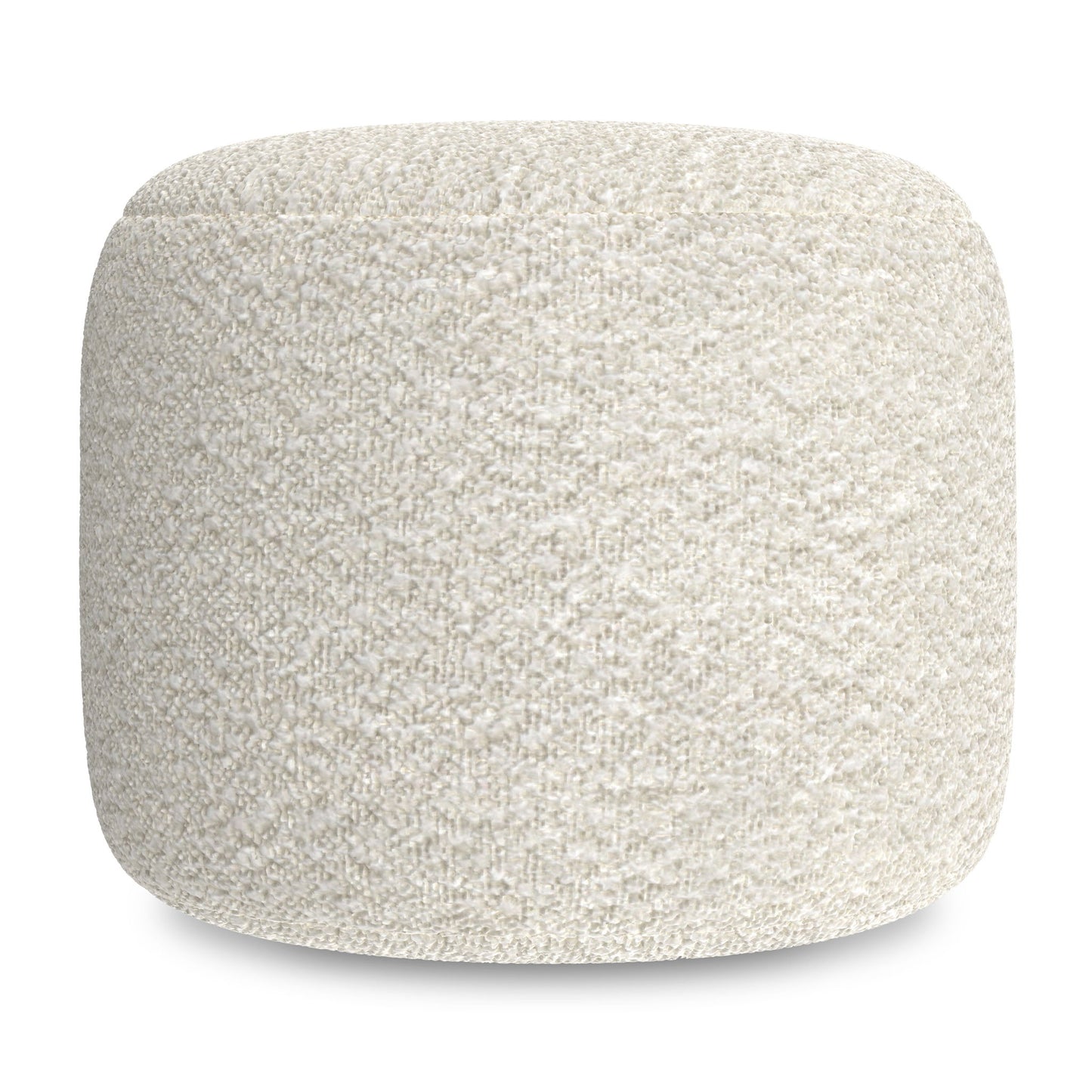 Chantal - Round Pouf - White