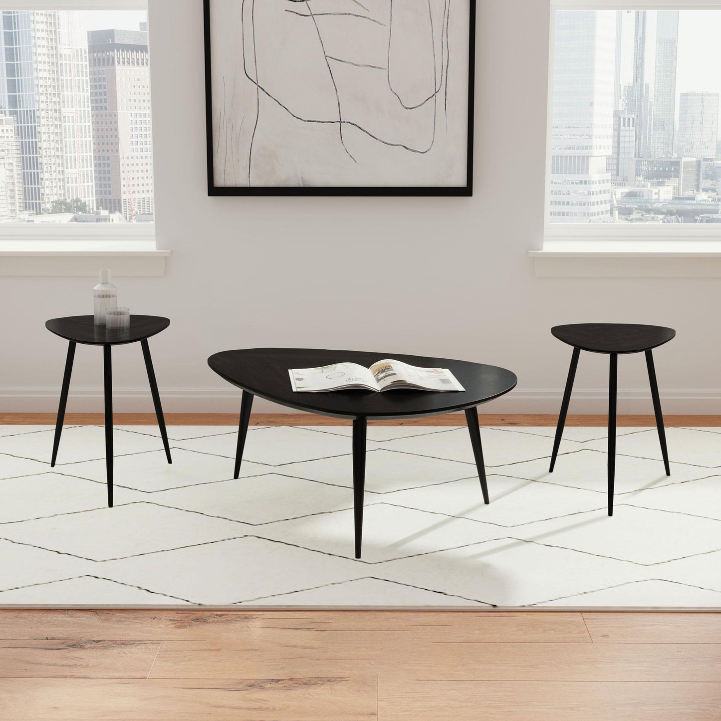 Xander - Triangular Coffee And End Table Set