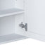 Bathroom Wall Storage Cabinet With Mirror And Adjustable Shelf, 6 Open Shelves