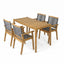 5 Piece Outdoor Dining Set With Table And Arm Chairs - Dark Gray / Light Teak / Teak