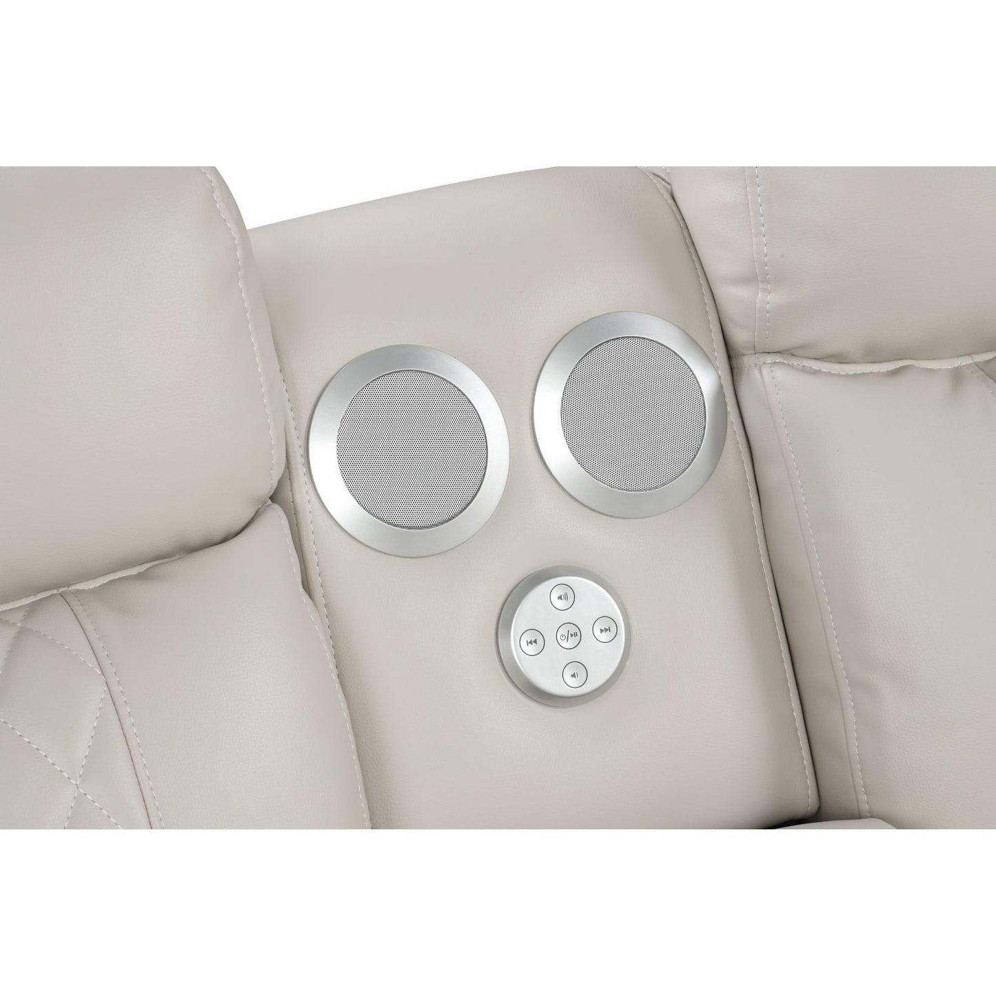 Lacrosse - Power Reclining Sectional Sofa & Bluetooth Speakers, LED Lights, Console Storage, Cup Holders And USB Charging - Beige