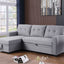 Upholstered Pull Out Sectional Sofa With Chaise