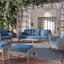 Carezza - 5 Piece Set (Sofa & 2 Club Chairs & 2 Stools) - Dark Blue