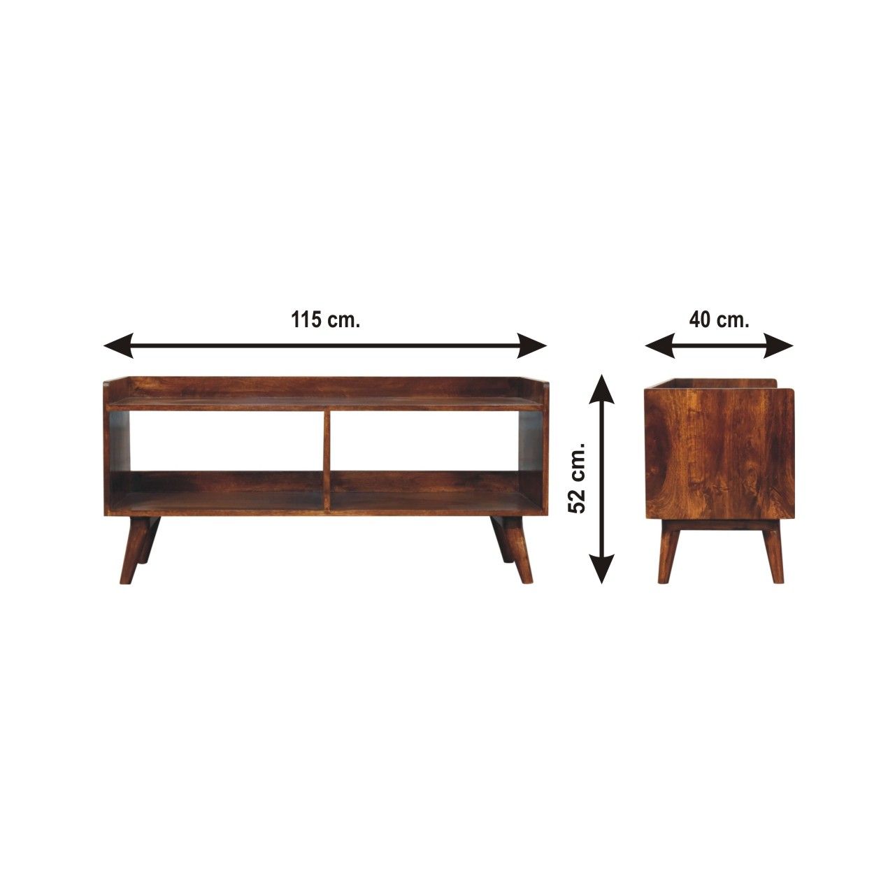 Open Top Media Unit - Brown