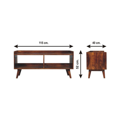 Open Top Media Unit - Brown