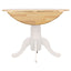 Round Dining Table With Drop Leaf Pedestal Base, Expandable Top - Natural