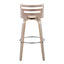 Cosini - Mid Century Modern Fixed Height, Barstool With Swivel With Round Footrest (Set of 2)