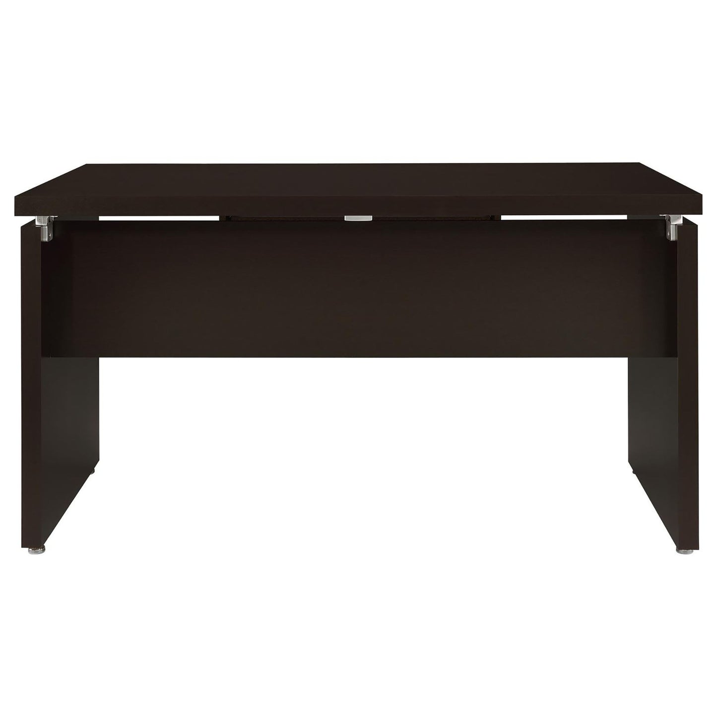 Floating - Top Computer Desk With Pullout Keyboard Shelf - Brown