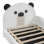 Upholstered Daybed With Bear Shaped Headboard, Hydraulic System And Breathable Fence