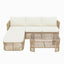 Outdoor Modular Conversation Sofa With Cushions And Coffee Table - Beige