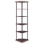 Corner Bookcase With 5 Shelves, Compact Design For Living Room - Cappuccino