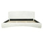 King Curved Upholstered Bed With Smart Ambient Lighting - Cream