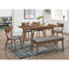 Upholstered Dining Bench - Brown / Gray