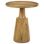 Pedestal Accent Table With Eco Friendly Base And Round Lipped Top - Brown