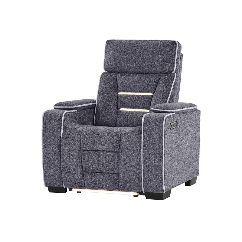 Austin - Recliner With Storage Arms - Gray
