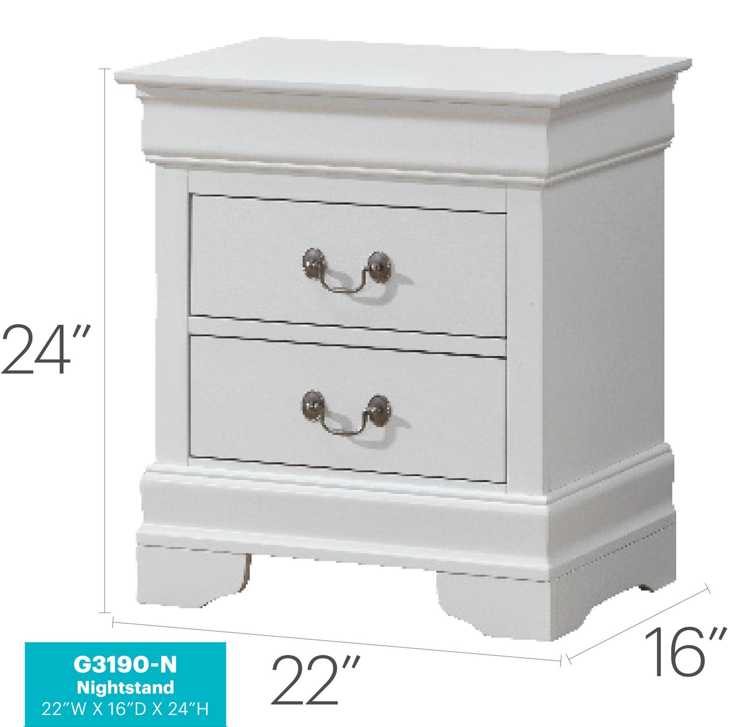 Louis Phillipe - Nightstand - Wood