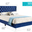 Upholstered Nailhead Trim Chic Bed
