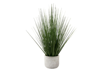 21" Tall, Artificial Plant, Grass, Indoor, Faux, Fake, Table, Greenery, Potted, Real Touch, Decorative - Green / White