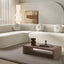 Extra Large Sectional Sofa Soft Fabric Upholstery, Elegant Curved Design With 3 Round Cushions, High - Resilience Foam For Ultimate Comfort - Beige