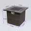 Outdoor Propane Gas Fire Pit Table With Lid With Glass Rocks And Rain Cover - Espresso