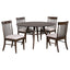 Shirley - 5 Piece Round Dining Table Set With Cushioned Chairs - Dark Walnut