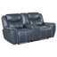 Stanwicke - 2 Piece Motion Reclining Sofa Set With Contrast Stitching - Blue