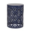 Modern Iron Cut Design End Table (Set of 2) - Navy Blue