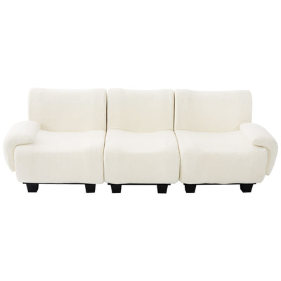 3 Seater Sofa Couch With Curved Armrests