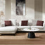 Mardi - Tweed Sectional Sofa With 3 Pillows - Maroon / Beige