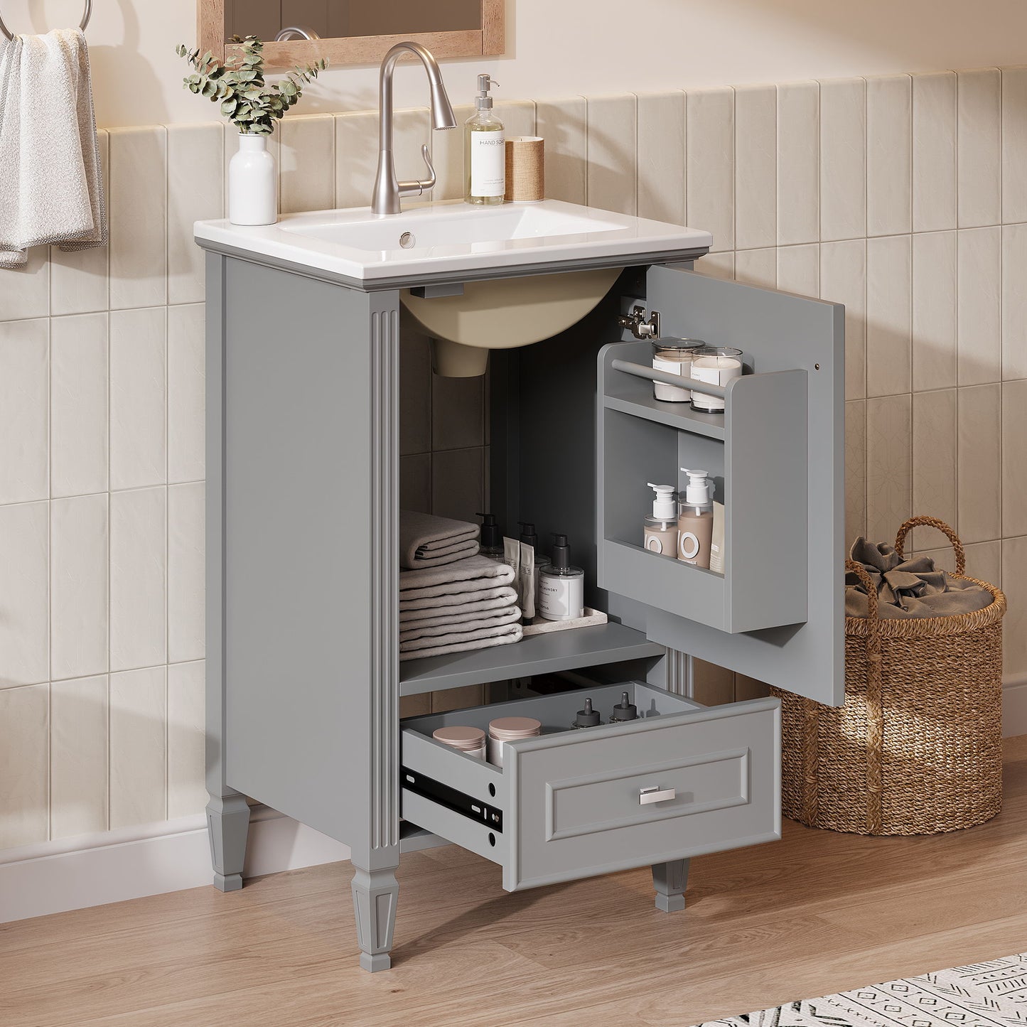 Retro Bathroom Vanity With Sink