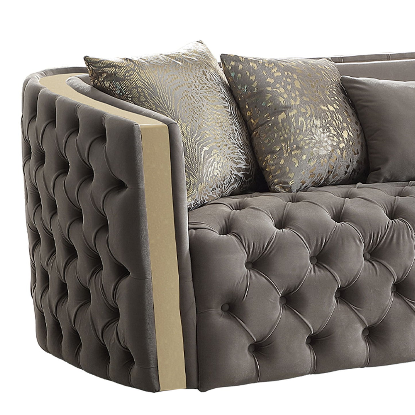 Naomi - Button Tufted Loveseat - Taupe