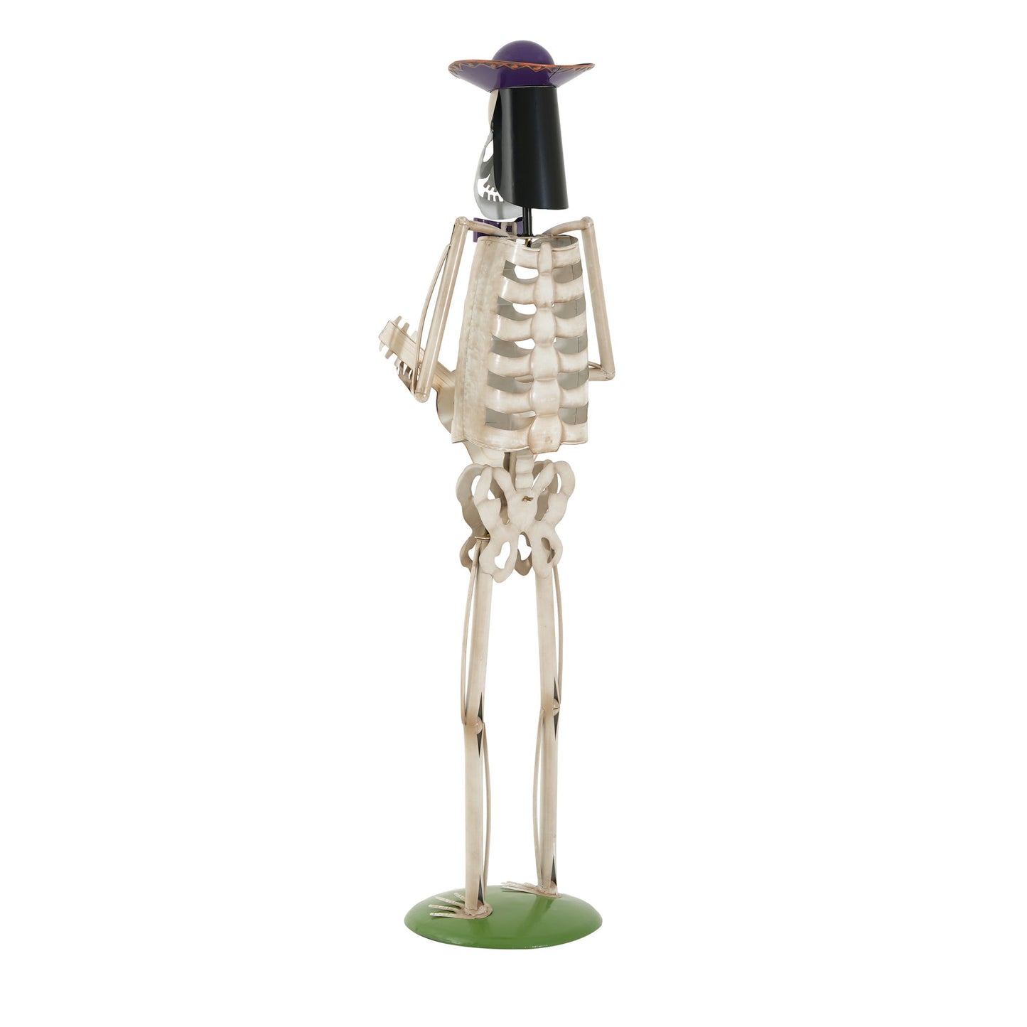 Halloween Skeleton Guitar Yard Decoration For Outdoor Porch - Ivory White