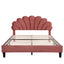 Upholstered Platform Bed With Flower Pattern Headboard