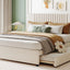 Upholstered Platform Bed With Drawers, Classic Headboard Design