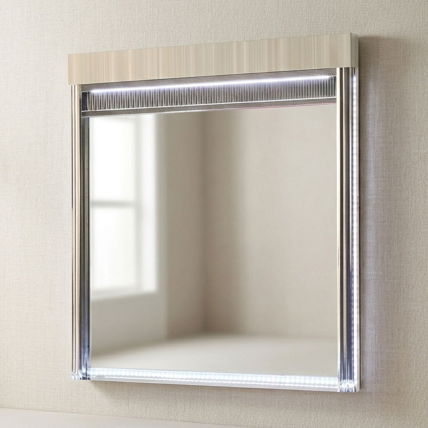 Leonor - Mirror With LED Light Frame - Gray