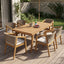 7 Piece Outdoor Dining Set With Rectangular Table And 6 Arm Chairs - Beige / Brown / Brown Mix / Light Teak