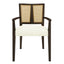 Mid Century Modern Arm Dining Chair Set With Rattan Backrest