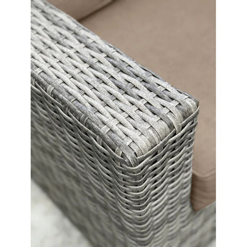 Wide Outdoor Loveseat With Frame And Cushions - Gray Mix