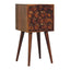 Mini Cube Carved 2 Drawer Nightstand